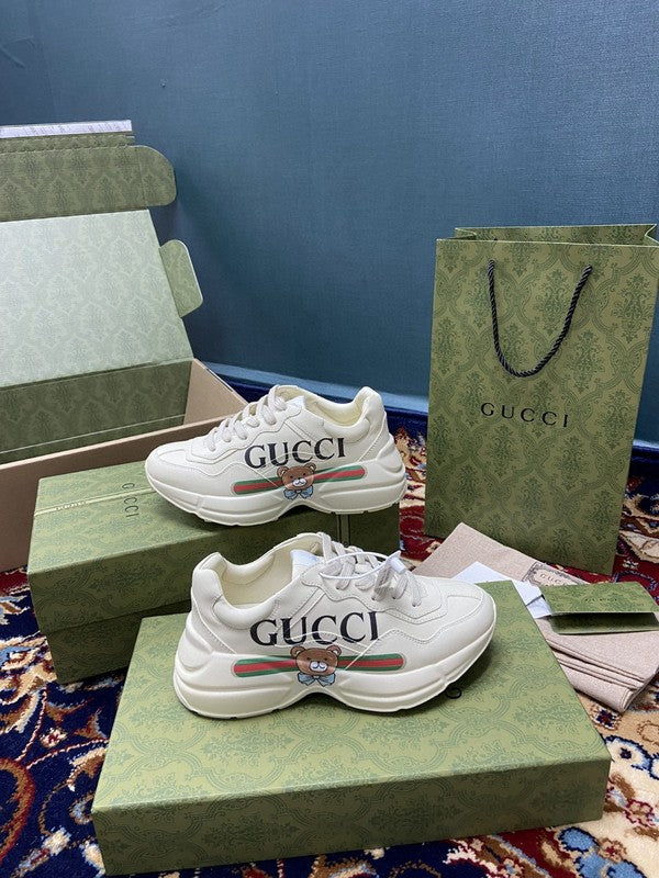 Gucci clean off-white luxury sneakers view 6 bold athletic profile
