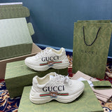 Gucci clean off-white luxury sneakers view 6 bold athletic profile