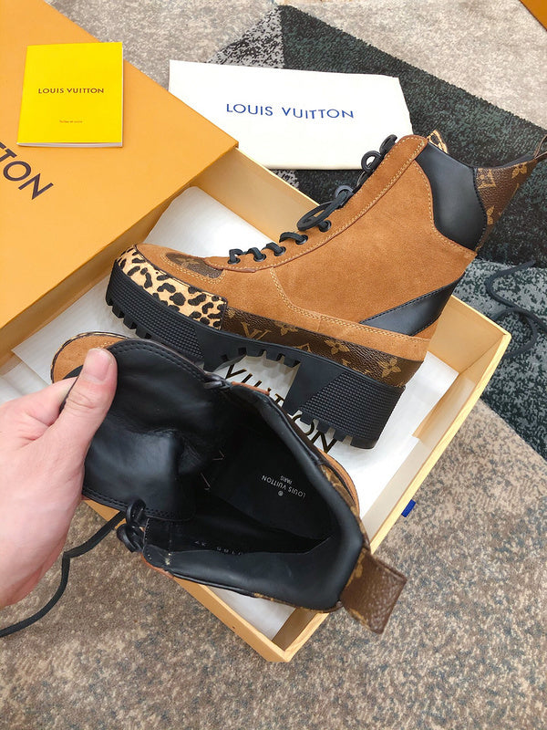 Louis Vuitton luxury shoes detail shot