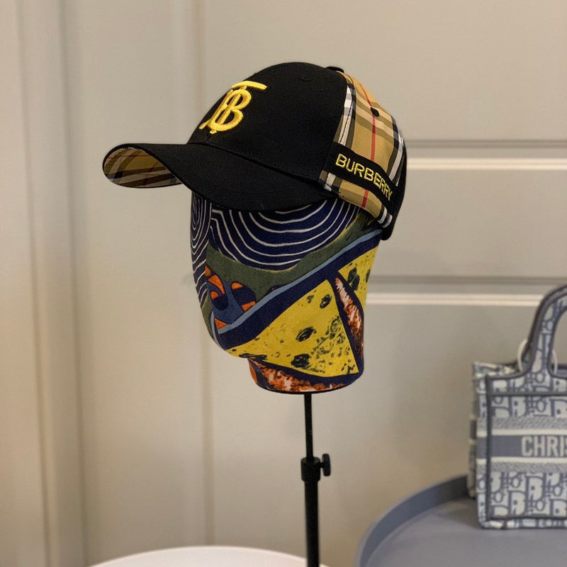 Close-up detail view of Burberry unisex cap
