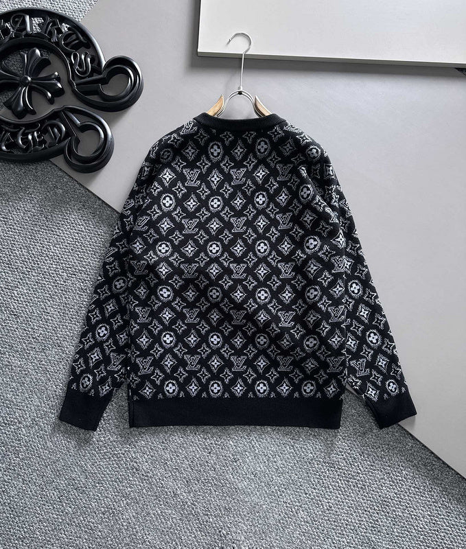 Close-up detail shot of Louis Vuitton luxury clothing with logo-detail design