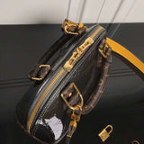 Close-up detail of statement classic women's handbag – women's luxury accessory