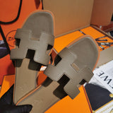 Hermès Tan Block Heel Sandals - Detail Shot of Craftsmanship
