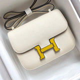 Side view of effortless structured handbag