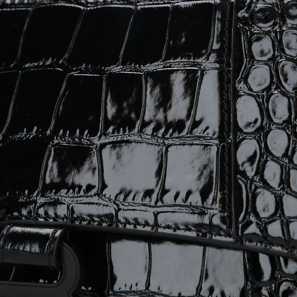 Balenciaga Hourglass S in Croc Embossed Leather | Designer Top Handle Bag