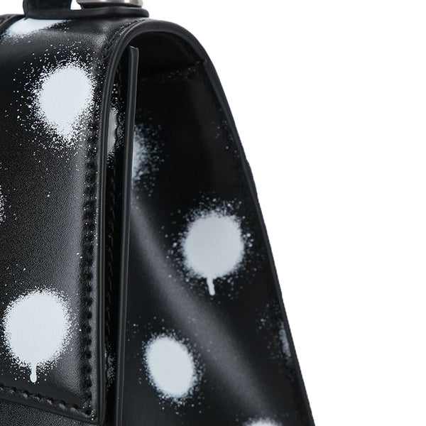 Balenciaga Hourglass Small Bag in Sprayed Polka Dots Print | Designer Top Handle Bag