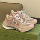 Gucci stone beige luxury sneakers view 7 bold athletic profile
