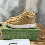 Gucci crisp white luxury sneakers view 9 retro runner design