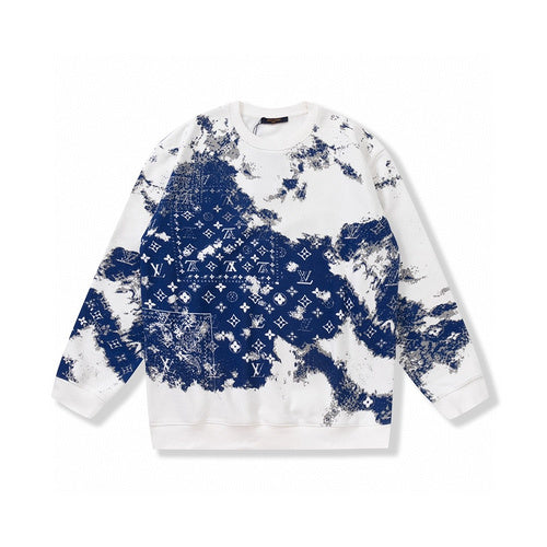 Front view of Louis Vuitton luxury clothing with signature branding