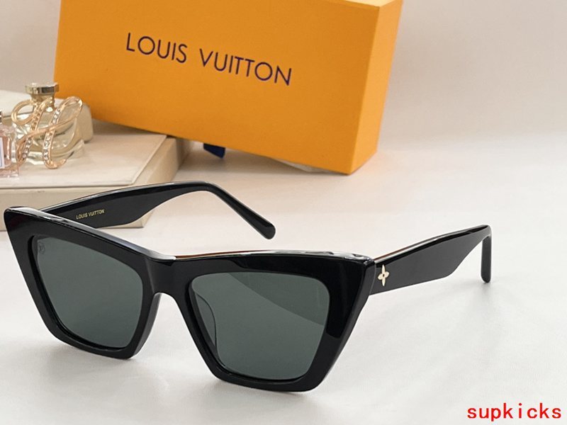 Close-up detail view of Louis Vuitton unisex sunglasses