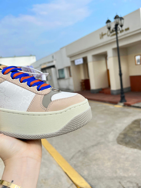 Gucci bold contrast luxury sneakers view 7 breathable knit upper