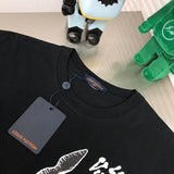 Side profile of Louis Vuitton cotton t-shirt with logo-detail design