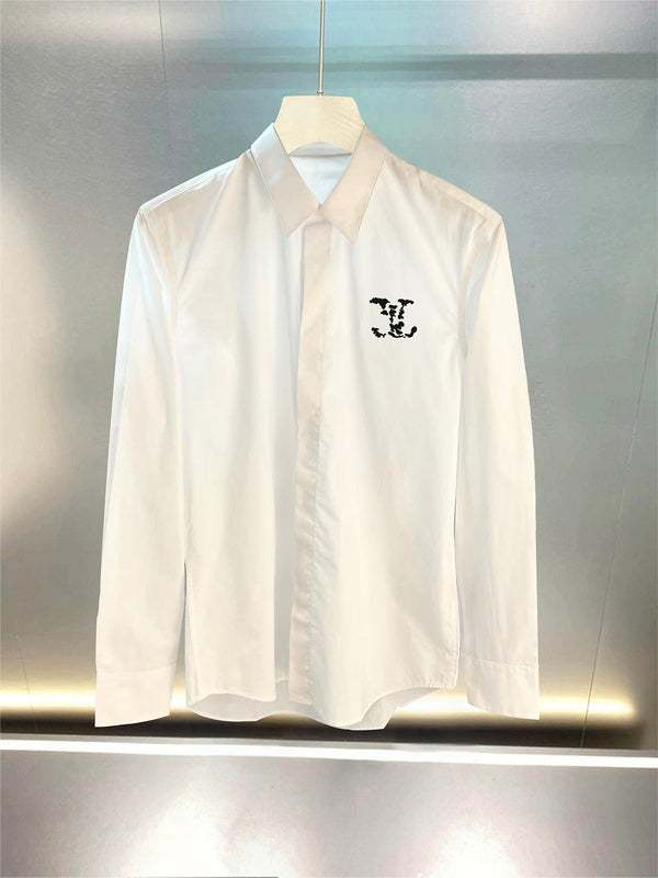 Close-up detail shot of Louis Vuitton luxury clothing with tailored silhouette