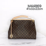 Front view of modern statement women's handbag – women's luxury accessory
