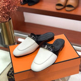 Hermes shoes Style 380 - front view, classic monogram styling