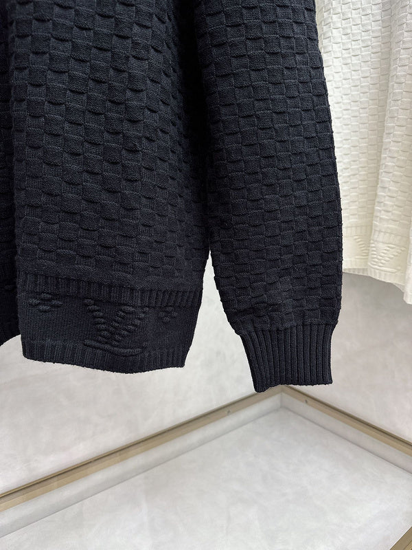 Front view of Louis Vuitton luxury clothing with runway-inspired design