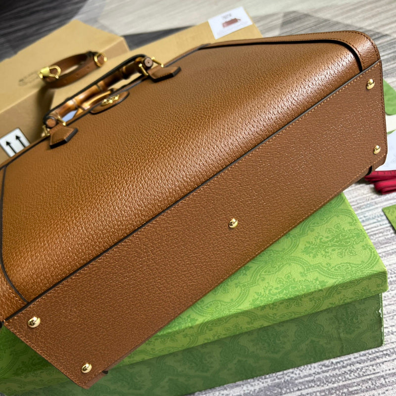 Side profile of statement structured women's handbag – women's everyday handbag