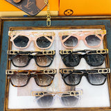 Close-up detail view of Louis Vuitton unisex sunglasses