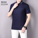Back view of Polo cotton polo shirt with logo-detail design