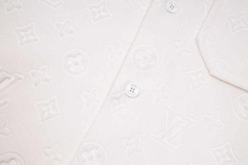 Back view of Louis Vuitton luxury clothing with logo-detail design
