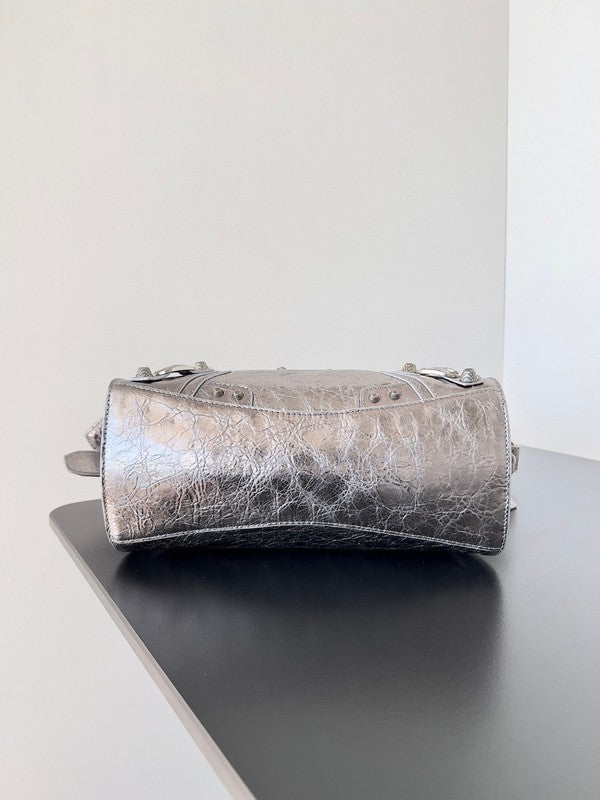 Zivas Charm Polished Finish Statement Handbag (Structured Everyday Essential) – Full Silhouette