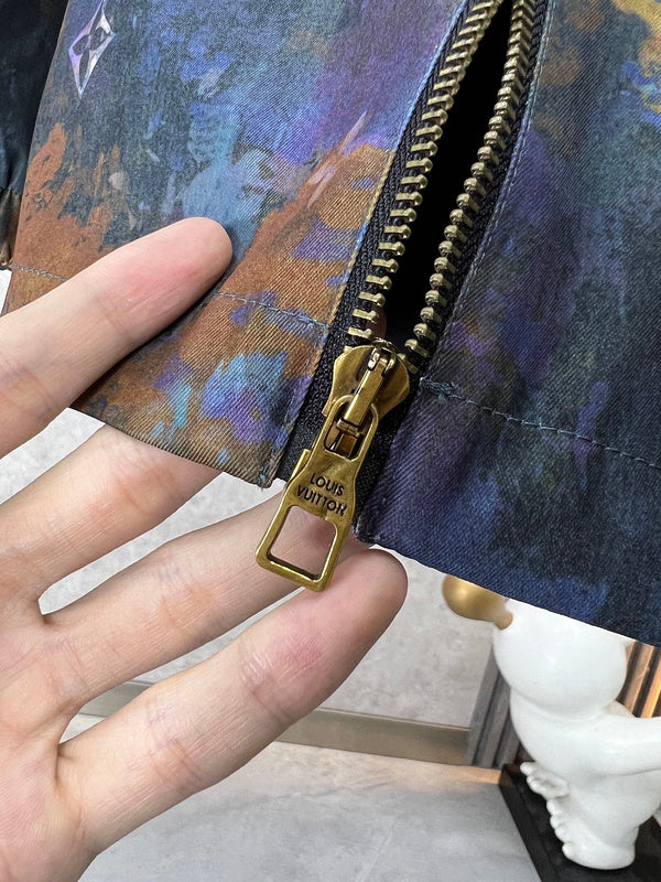 Back view of Louis Vuitton luxury clothing with runway-inspired design