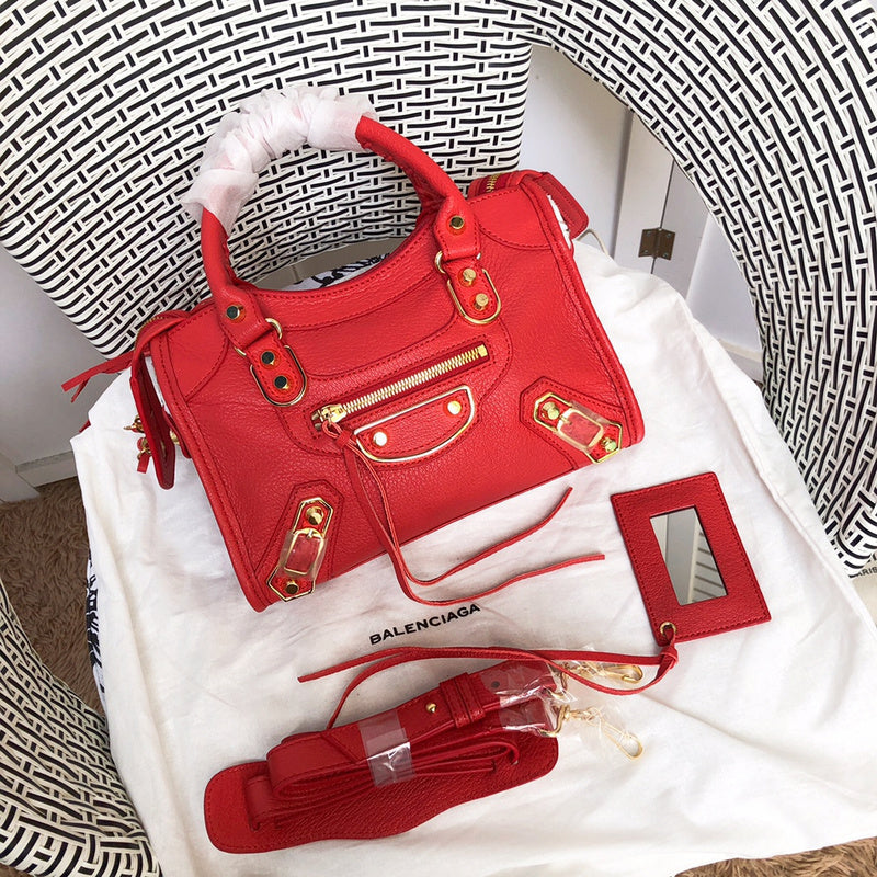Front view of classic structured women's handbag – women's statement bag