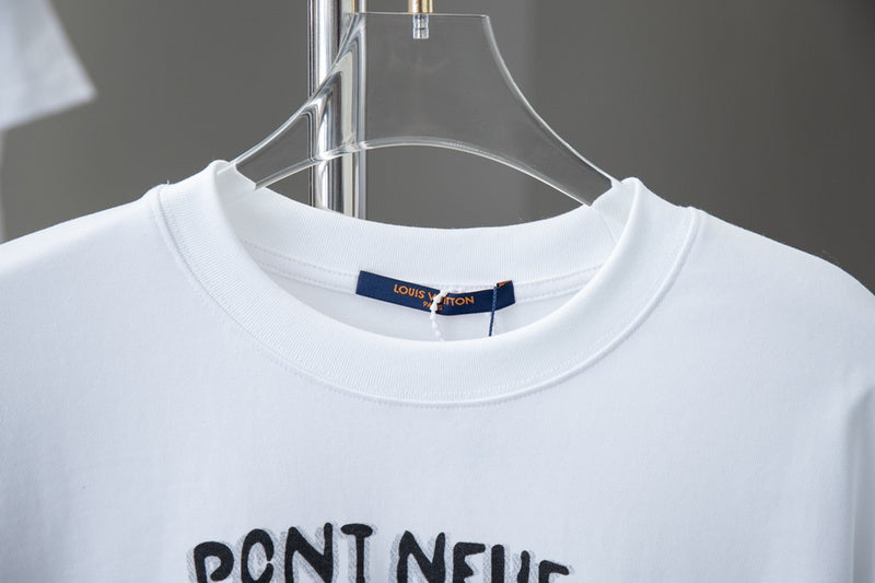Close-up detail shot of Louis Vuitton cotton t-shirt with tailored silhouette
