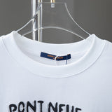 Close-up detail shot of Louis Vuitton cotton t-shirt with tailored silhouette