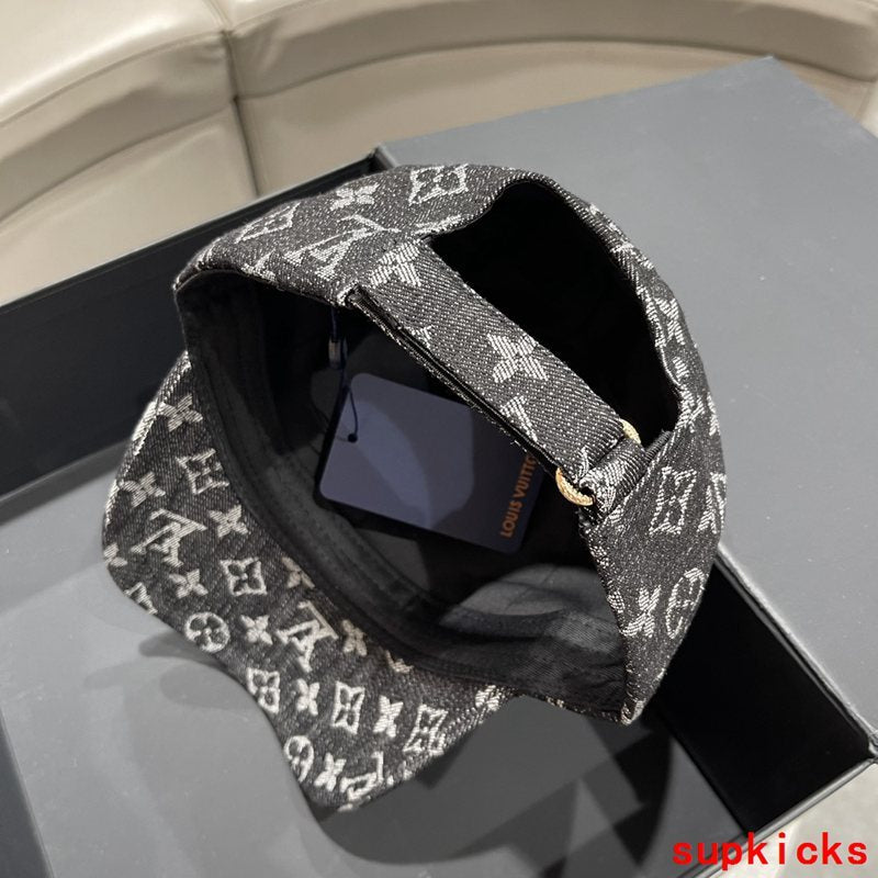 Close-up detail view of Louis Vuitton unisex cap