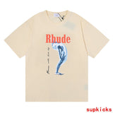 Full styled look of Rhude luxury clothing with contemporary cut