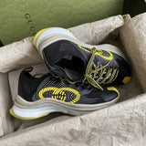 Gucci Fashion sneakers in soft grey bold athletic profile front view