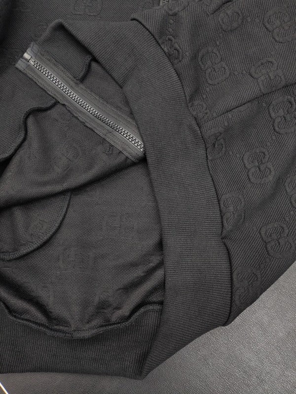 Full styled look of Gucci luxury clothing with label-forward styling