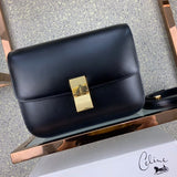 Side profile of elevated classic women's handbag – women's statement bag