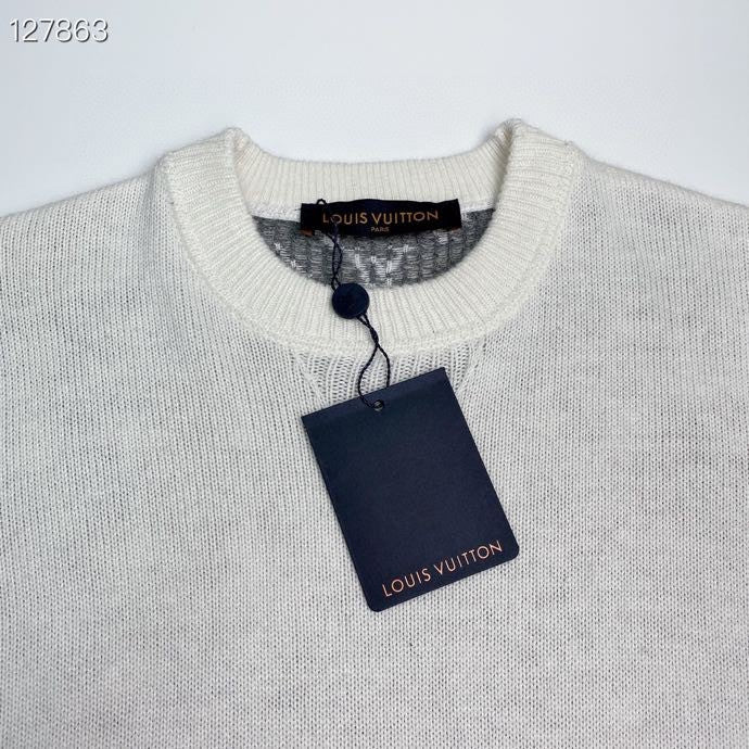 Side profile of Louis Vuitton luxury clothing with runway-inspired design