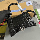 Chic Vegan Leather Handbag - Smooth Faux-Leather Exterior | Women's Fashion Handbag #301 - hardware and detail close-up (image 5) of designer-inspired handbag