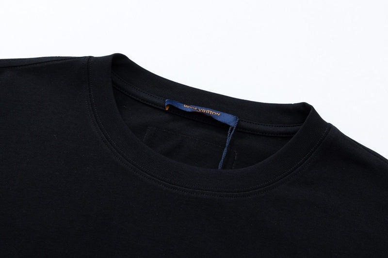 Close-up detail shot of Louis Vuitton cotton t-shirt with relaxed-fit cut