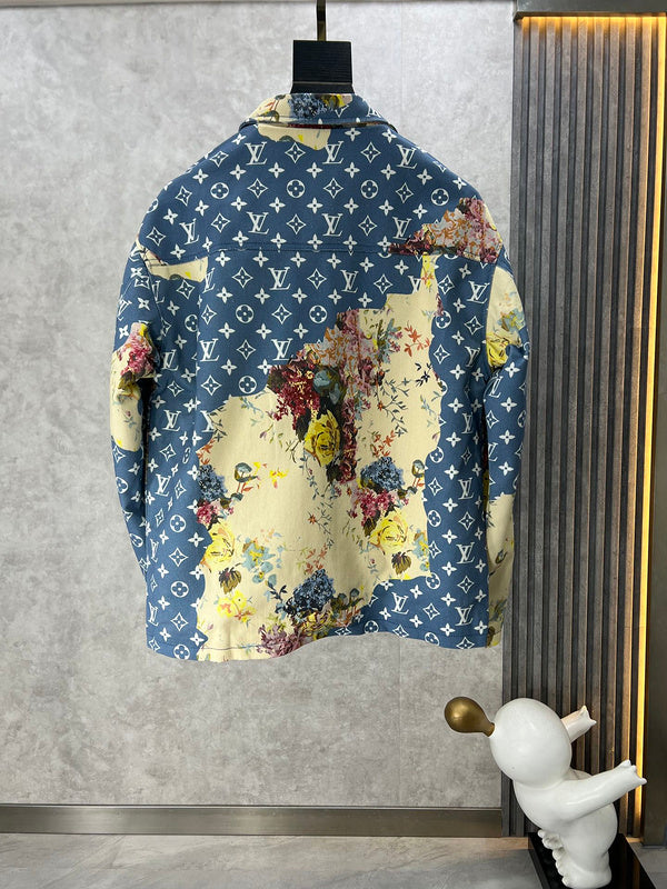 Side profile of Louis Vuitton luxury clothing with label-forward styling