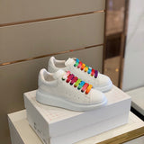 Alexander McQueen Red Chunky Platform Sneakers - Full Silhouette View