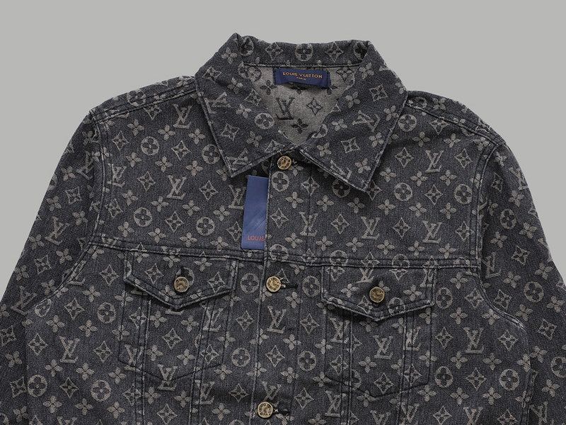 Full styled look of Louis Vuitton luxury clothing with signature branding