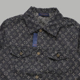 Full styled look of Louis Vuitton luxury clothing with signature branding