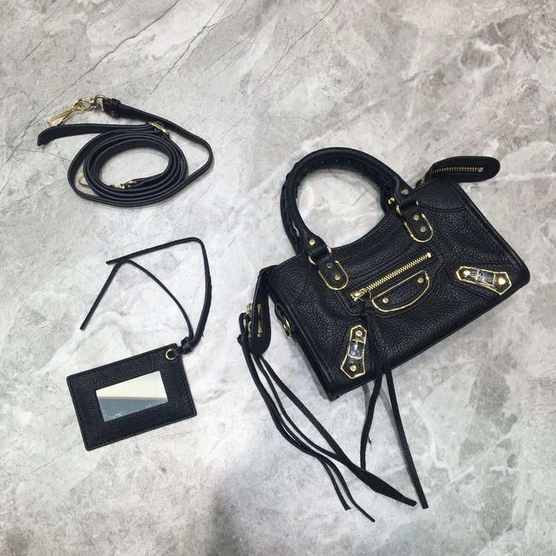Bold Vegan Leather Handbag - Signature Hardware Accents | Women's Everyday Carry Handbag #690 - front view (image 1) of designer-inspired handbag