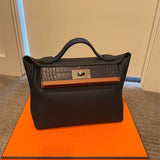 Close-up detail of understated bag design