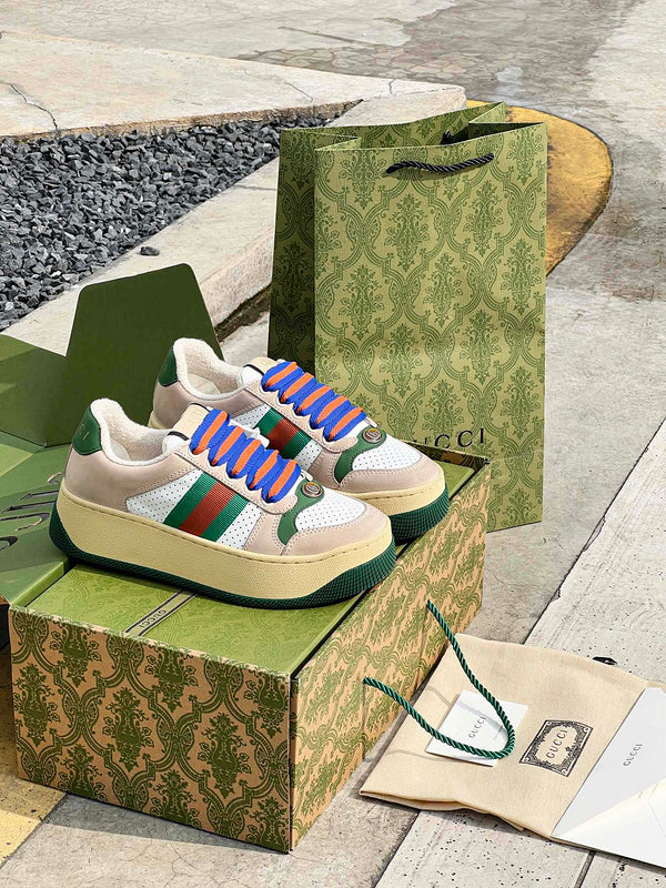 Gucci sneakers detailed view showing premium designer craftsmanship