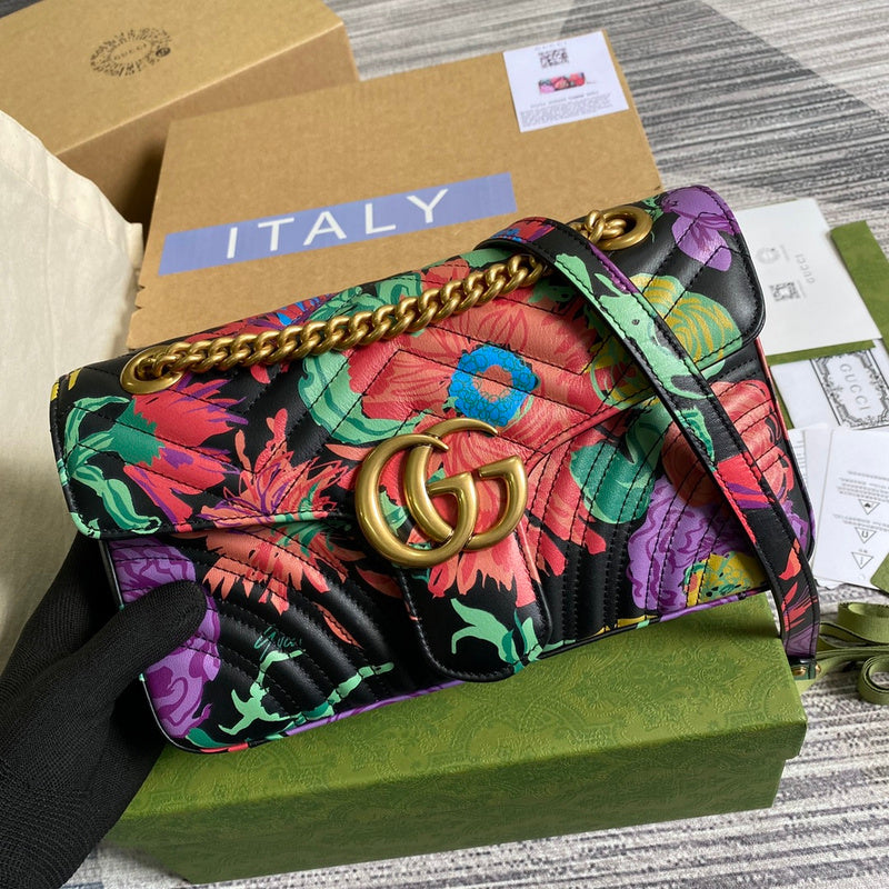 Back view of signature polished women's handbag – women's luxury handbag