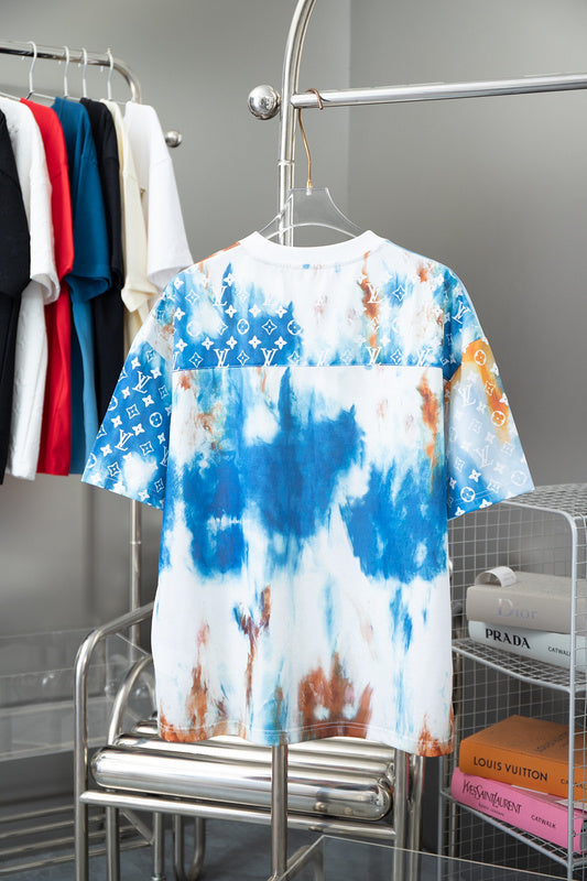 Side profile of Louis Vuitton cotton t-shirt with monogram-inspired silhouette