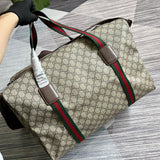 Back view of classic signature women's handbag – women's statement bag