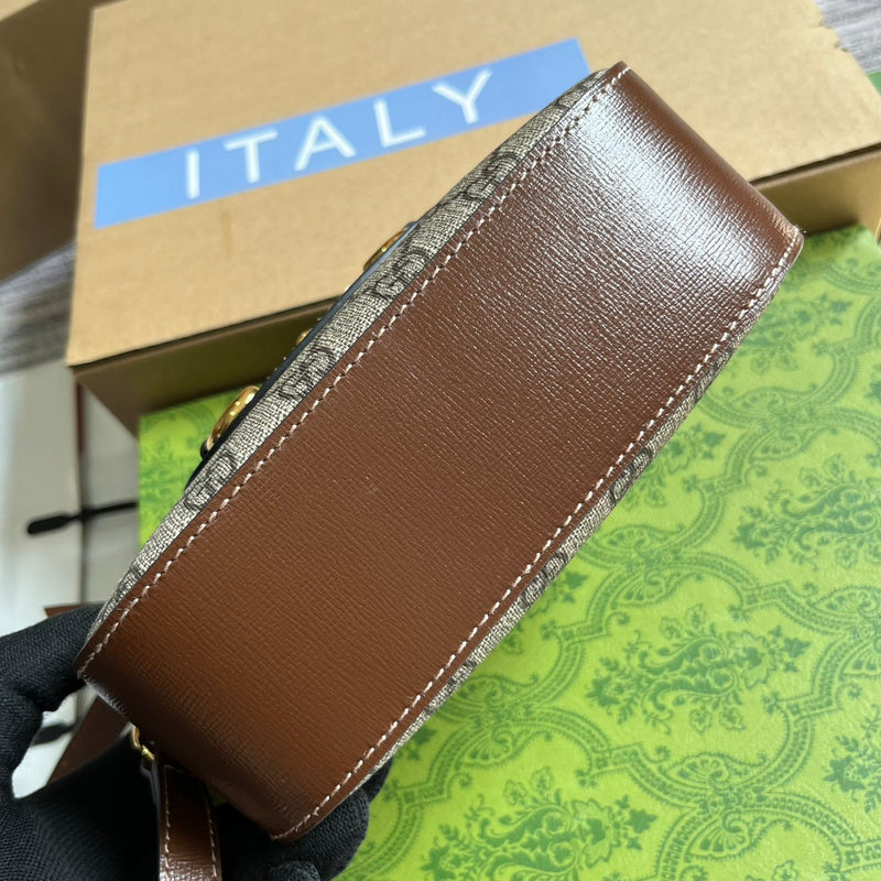 Side profile of classic signature women's handbag – women's luxury handbag