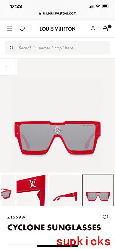 Angled view of Louis Vuitton unisex sunglasses