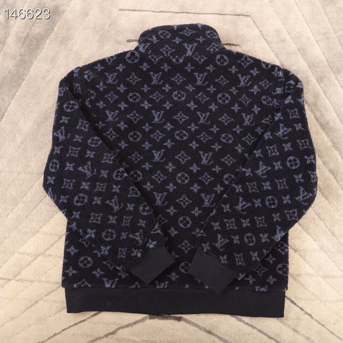 Front view of Louis Vuitton luxury clothing with tailored silhouette